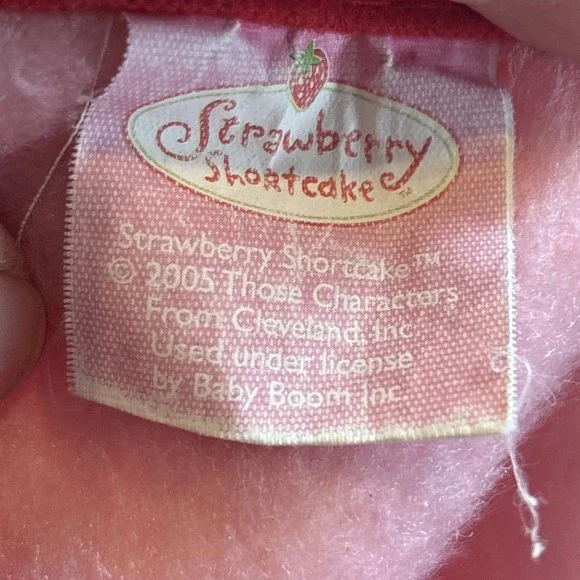 Vintage 00s Strawberry Shortcake Kids Pink Red Fleece Blanket 42"x30" 2005 - Picture 5 of 6